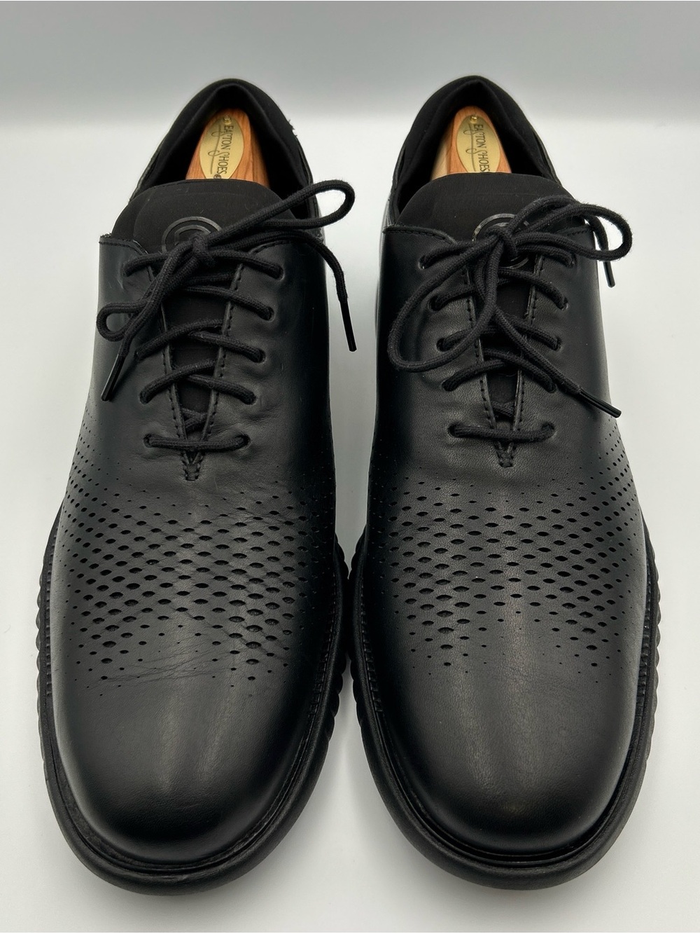 COLE HAAN 2.0 Zerogrand Oxford Dress Shoe Mens 12M Black Leather Laser Cut Work